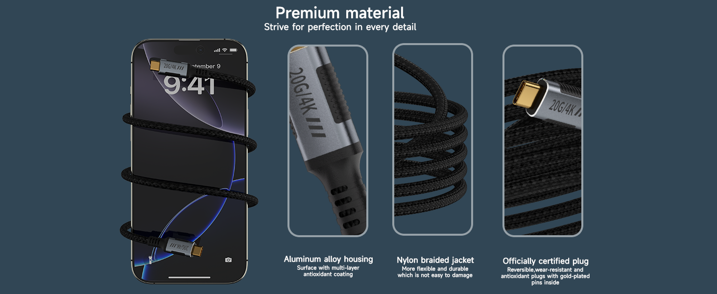 USB C 3.2 Gen 2x2 Cable