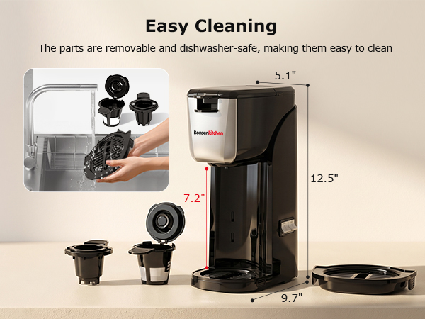 easy cleaning coffee machine