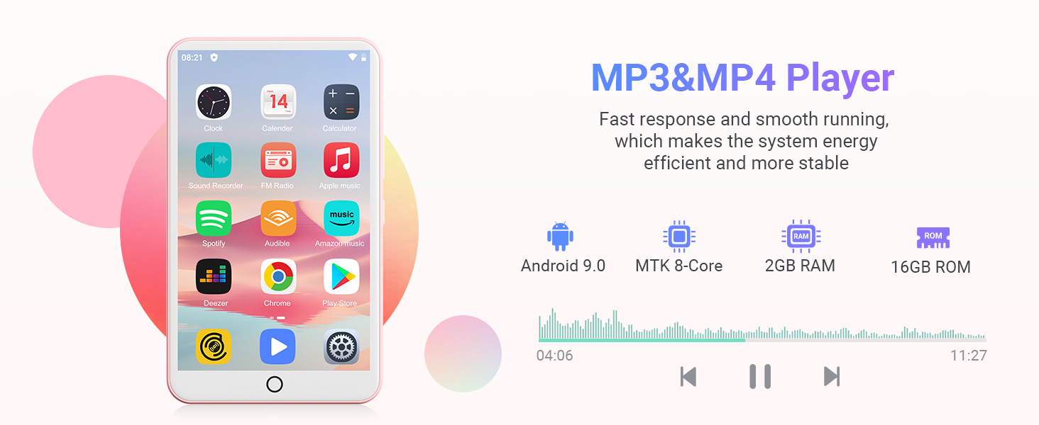 MP3 Player with Bluetooth and WiFi