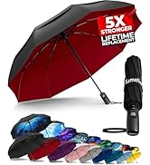TUMELLA Strongest Windproof Travel Umbrella (Compact, Superior &amp; Beautiful), Small Strong but Lig...