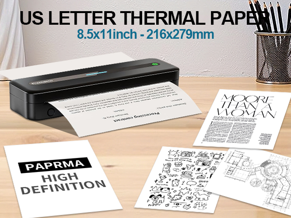 US letter size thermal paper