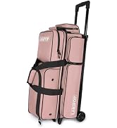 LARIPOP 3 Bowling Ball Bag With Wheels - Rolling Bag for Balls &amp; Accessories - Retractable Handle...