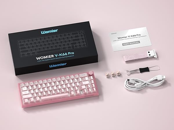60% Gaming Keyboard Pink, QMK/VIA Creamy Mechanical Keyboard Topographic