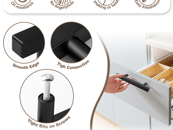 black cabinet handles