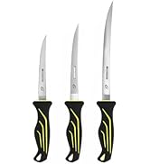 danco 3PC Fishing Fillet Knife Kit, 6", 7", 9" with Roll Bag, Fish Fillet and Deboning Knives, Fr...