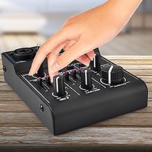 3 Channel Bluetooth Audio Mixer - DJ Sound Controller Interface with USB Soundcard for