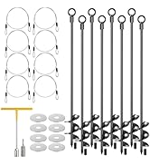 hannger 8 Pcs 30" Ground Anchors Shed Anchors Kit Heavy Duty 12mm Solid Steel, Triple-Turn Helix ...