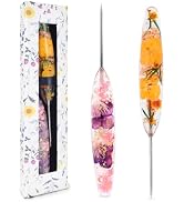 Coopay Sewing Stiletto Tool, Floral Handle Precision Presser for Quilting | Ergonomic Floral Resi...
