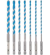 toolant Concrete Drill Bit Set &amp; Masonry Drill Bit Set, Shockproof Hex Shank Drill Bit Set (7pcs)...