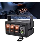 Nilight 3 Gang Rocker Switch Box 12V SPST ON Off Toggle Switches PD Type C and QC 3.0 USB Charger...