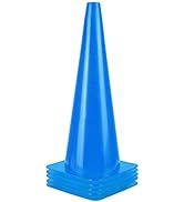 [5 Pack] 18 inch Traffic Cones, Safety Road Parking Cones,Agility Field Marker Cones for Soccer B...