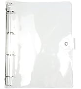 A4 Clear Soft PVC Round Ring Binders Dia 25mm 4-Ring Binder Cover with Snap Button Closure for Lo...