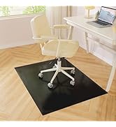 Black Office Chair Mat for Hardwood Floor, 30 x 48 Inch Computer Desk Chair Mat, Plastic Floor Pr...