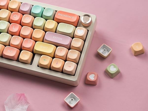womier Cute Candy keycaps Set,dye Sublimation pbt keycaps 60% 75% 100%,MOA Profile Custom keycaps