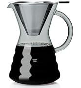 Unbreakable - Pour Over Coffee Maker with Permanent Stainless Filter 27 fl oz, Thickened Heat-Res...