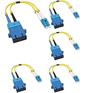 VANDESAIL 5 pack Fiber Optic Adapter Cable LC Male to SC Female, OS2/OS1 Duplex Singlemode 10GB 9...