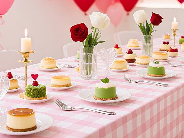 Pink Gingham Tablecloth 54 × 108 Inches