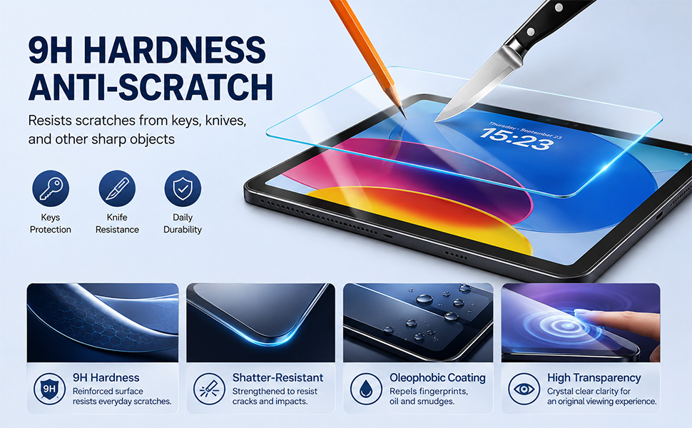 2 Pack Screen Protector for iPad A16 11th/10th Generation