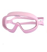COPOZZ Kids Goggles for Swimming 8-12, Youth Wide View Anti Fog No Leak Clear Swim Goggles for Bo...