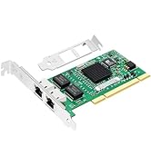 Buacoz Dual Port PCI Gigabit Network Card,with Intel 82546 Chip NIC Card, RJ45 LAN Ethernet Adapt...