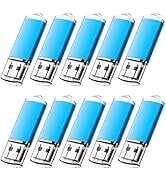 KOOTION Flash Drive 32GB 10 Pack USB 2.0 Thumb Drive Capped Memory Stick Jump Drive, Blue