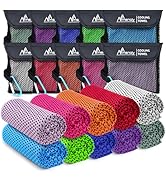 MENOLY 10 Pack Cooling Towels, 40"x12" Cooling Towels for Neck and Face with Breathable Carrying ...