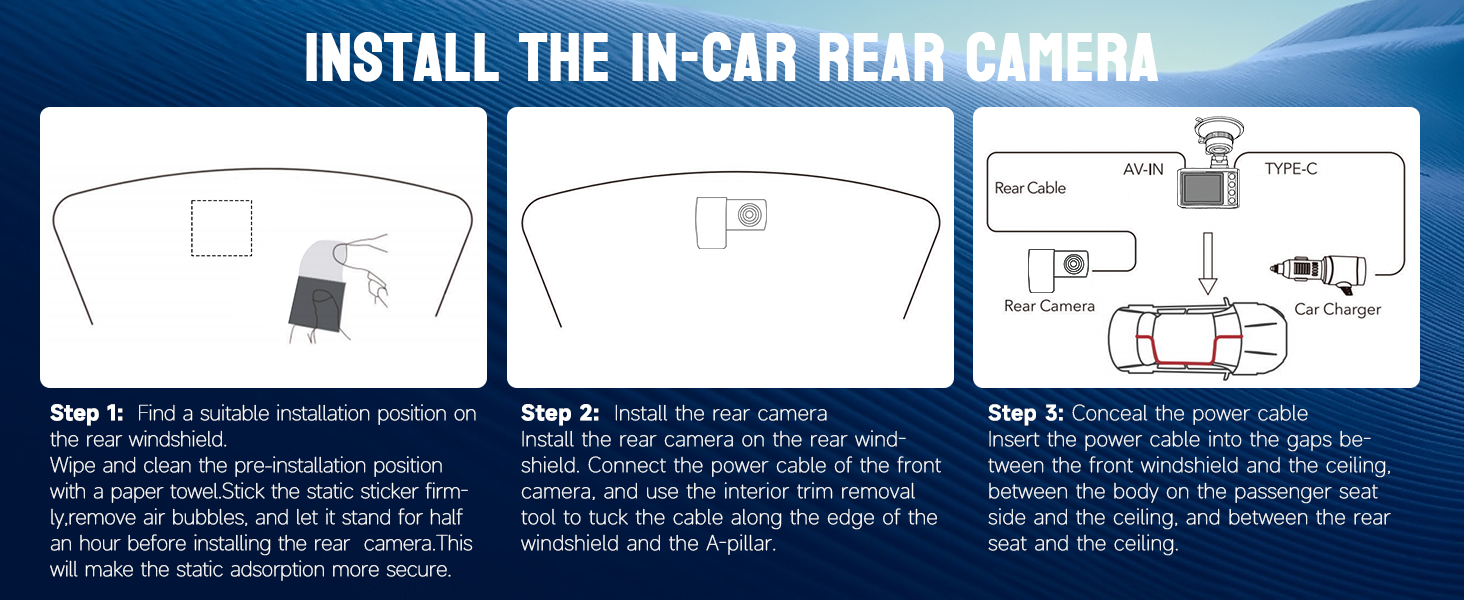Install the in-car rear camera