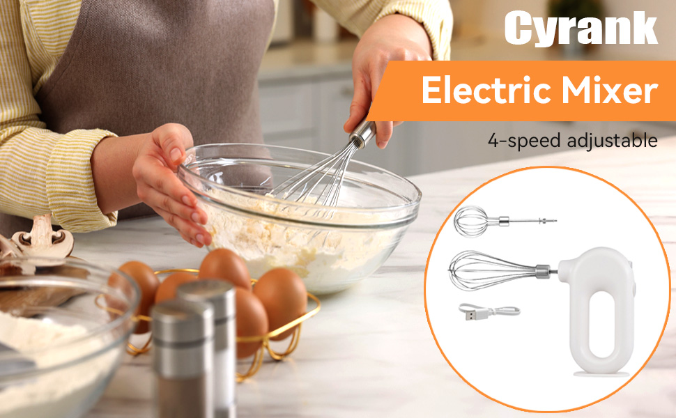 4 Speed Electric Hand Mixer with Whisk