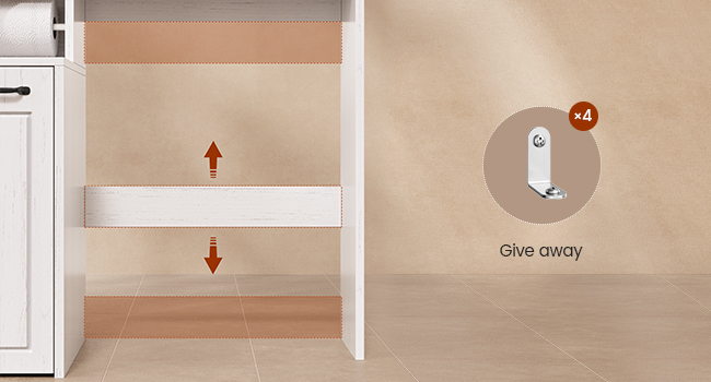 Over The Toilet Storage Cabinet with Pulley Small Bathroom Storage Cabinet