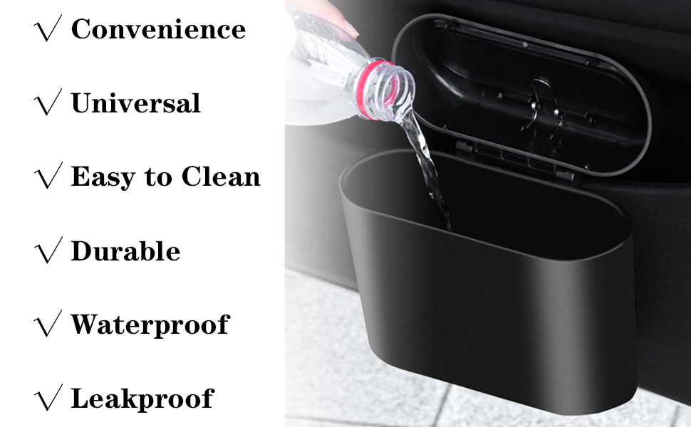 small car trash can
