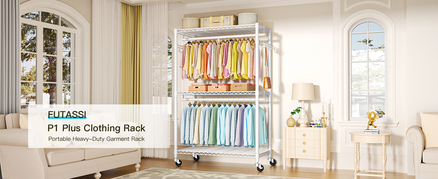 clothing rack hanging clothes
