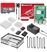 RasTech Raspberry Pi 5 4GB Starter Kit with 32GB Micro SD Card 27W 5V 5A Power Supply 4 Aluminium...