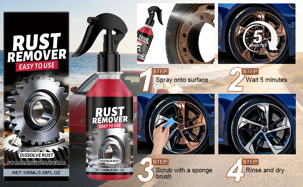 BlueBouff Rust Remover Spray for Metal, Heavy Duty Metal Cleaner
