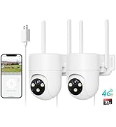 LIWAN 4G LTE Cellular Security Camera Wired Outdoor, No WiFi Security Camera, Plug-in for 24/7 Re...