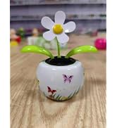 ZGLUZP White Solar Dancing Solar Powered Dancing White Flower in Colorful Shape Flip Flap Animate...