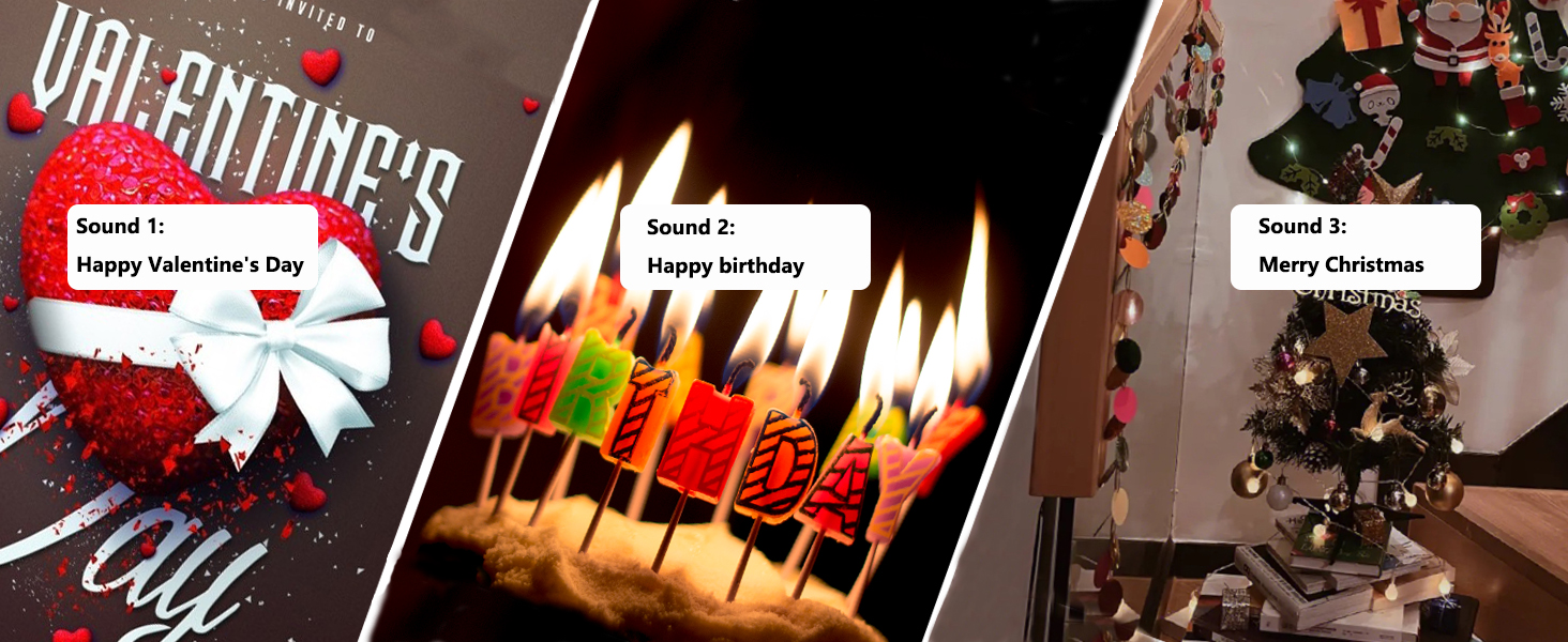 Happy Valentine's Day, Merry Christmas, Happy Birthday. Various scene languages for your choice.