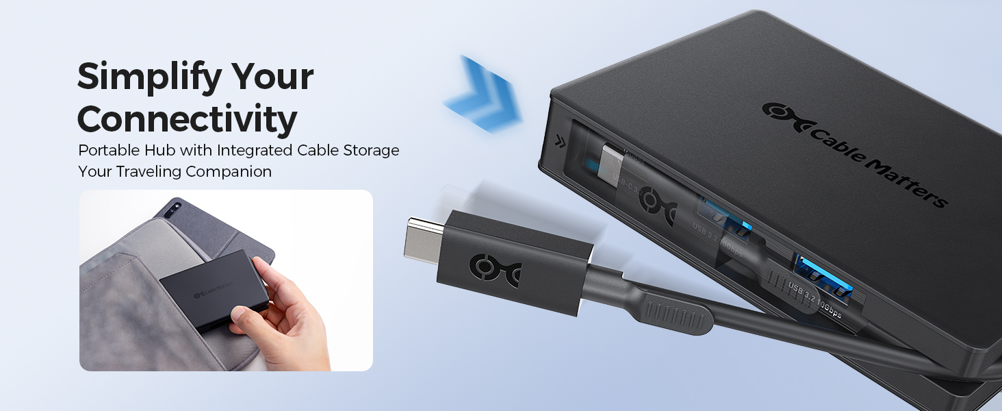 Compact USB C Docking Station with Gigabit Ethernet and 10Gbps Data Transfer