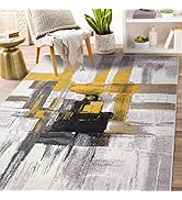 Rugshop Contemporary Modern Abstract Area Rug 5' x 7' Gold