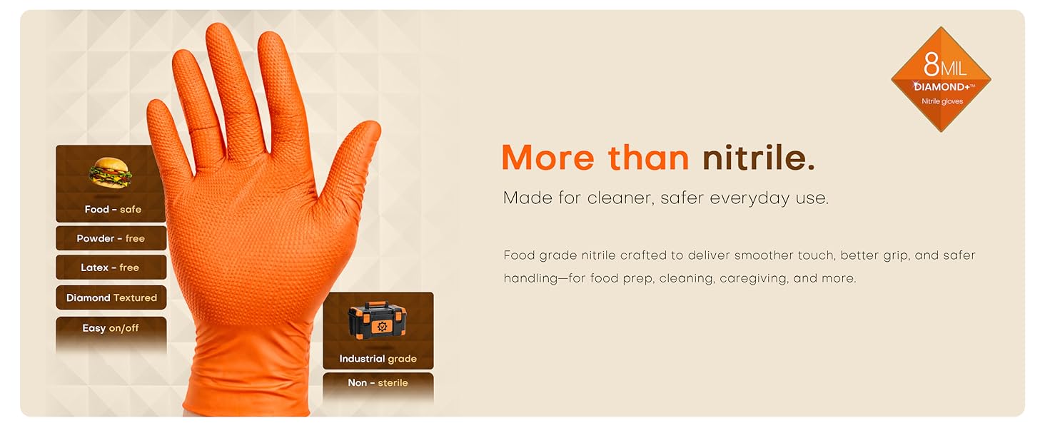 Exam-grade nitrile deliver smoother touch better grip safer handling food prep cleaning caregiving