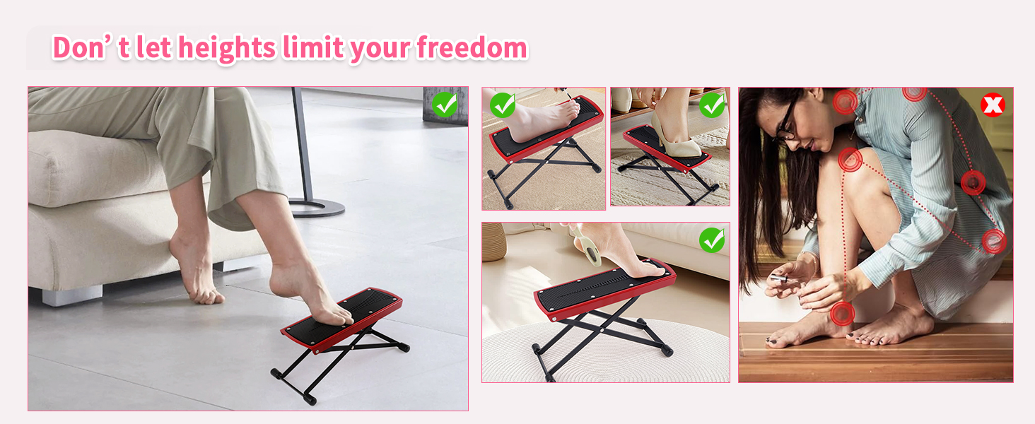 Different usage scenarios of our foot rest