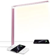 JOSTIC LED Desk Lamp with Wireless Charger, USB Charging Port, Desk Lighting with 10 Brightness, ...