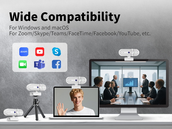 pc camera for laptop and computer wide compatibility