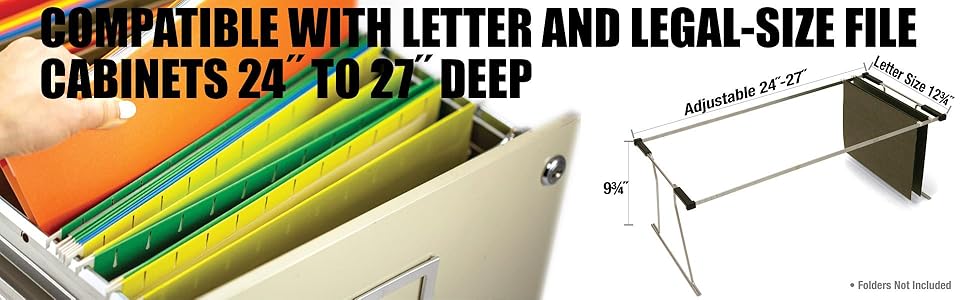 Hanging folder frame for cabinet 