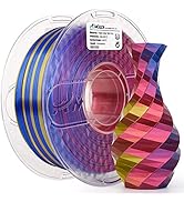 AMOLEN PLA 3D Printer Filament, Triple Color Coextrusion PLA Filament 1.75mm, Silk Shiny Red Yell...