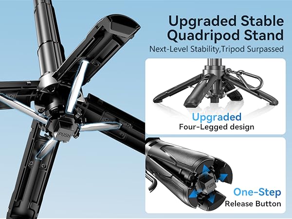 Quadripod Structure of 4 Legs Portable Selfie Stick iPhone Tripod Mini Tripod Mini Selfie Stick