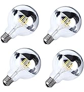 4-Pack 4 Watt Half Chrome Light Bulbs Dimmable G25(G80), E26 Natural White 4000K 40W Equivalent 3...