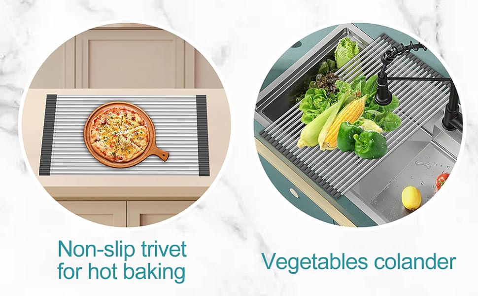 QK Roll Up Dish Drying Rack BLACK