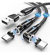 VAFOTON USB C Magnetic Charging Cable 100W (2Pack, 3.3ft/6ft), 9Pin Magnetic Charger Cable/360&amp;18...