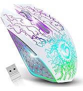VersionTECH. Wireless Gaming Mouse, Rechargeable Computer Mouse Mice with Colorful LED Lights, Si...