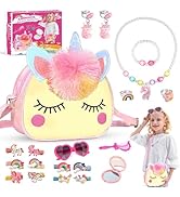 Unicorn Toys for Girls, Unicorn Bag with Jewelry Set Gift for 4 5 6 7 8 9 10 Year Old Girl Gifts ...